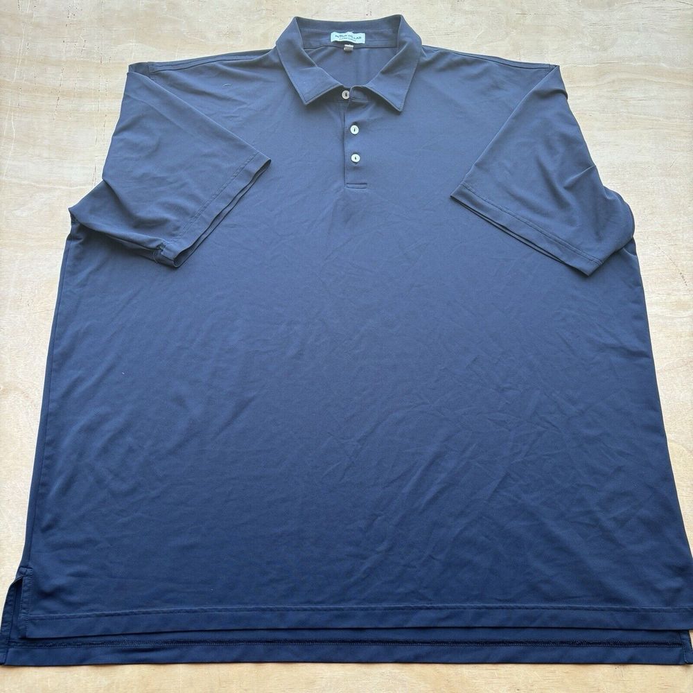 Peter Millar Summer Comfort Polo Shirt Men's Size 3XL Black Short Sleeve